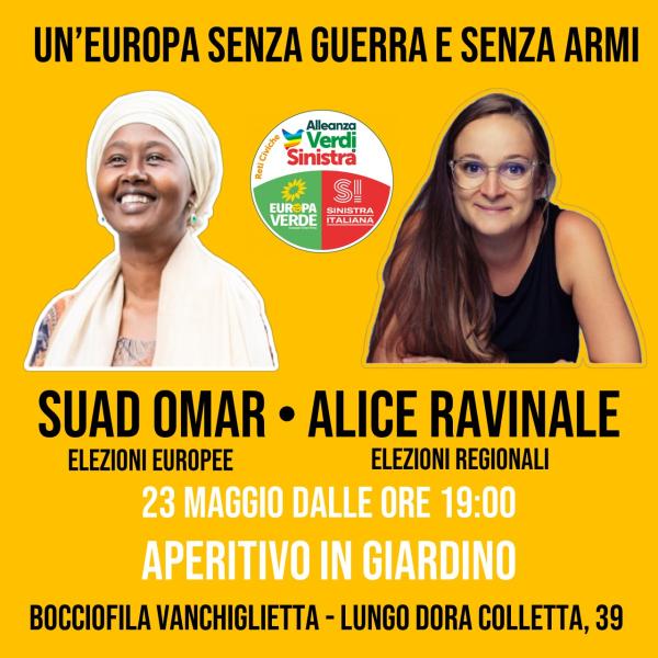 Aperitivo in giardino con Alice Ravinale e Suad Omar