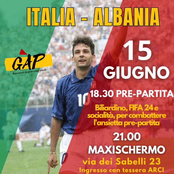 SABATO 15 , 🇮🇹 ITALIA - ALBANIA 🇦🇱, MAXISCHERMO AL GAP