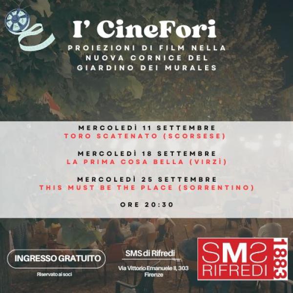 I'Cine Fori : serate di proiezione film nel nuovo Giardino dei Murales