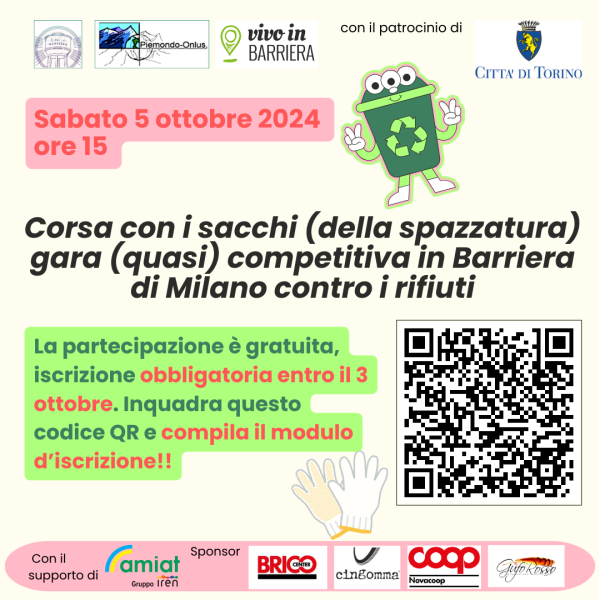 Corsa (quasi) competitiva in Barriera di Milano contro i rifiuti