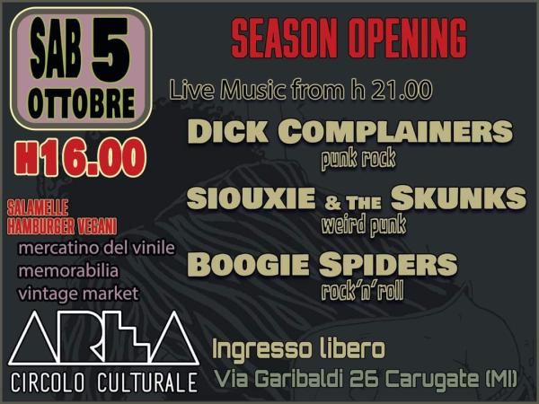 OPENING PARTY - Boogie Spiders + Sioux & the Skunk + the Complianers