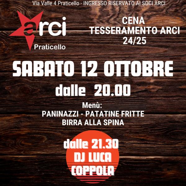 CENA TESSERAMENTO 2024/2025 + DJSET LUCA COPPOLA
