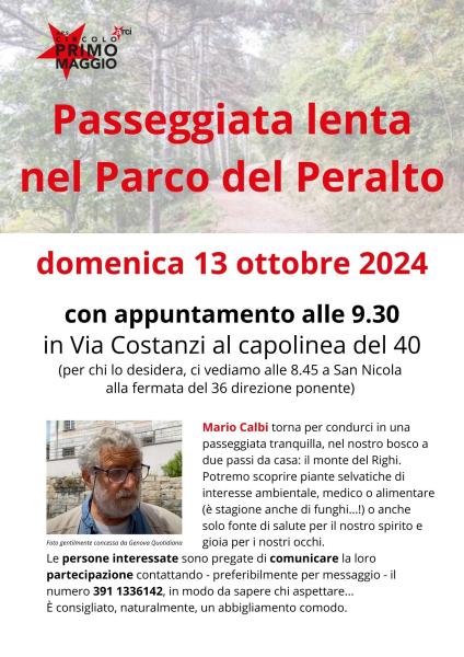 Passeggiata lenta nel Parco del Peralto. Con Mario Calbi
