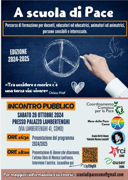 26 ottobre/ Presentazione Scuola di Pace/ Monica Lanfranco a Como
