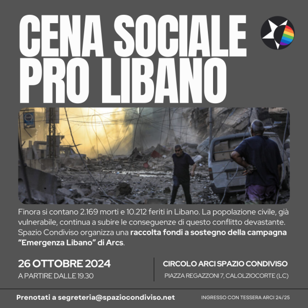 🇱🇧 Cena Sociale Pro Libano 🇱🇧