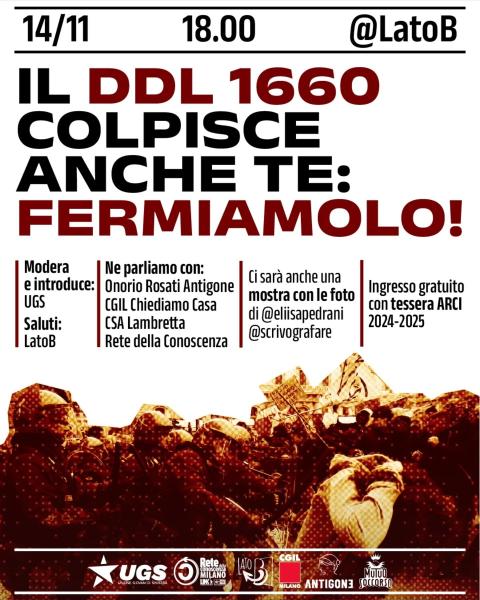 Il DDL 1660 colpisce anche te: fermiamolo!