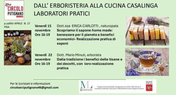 Dall' erboristeria alla cucina casalinga laboratori pratici