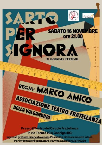 In scena Un Sarto per Signora di Georges Feydeau