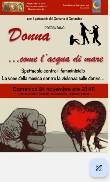 Donna   ...come l'acqua  di mare - Spettacolo contro il femminicidio