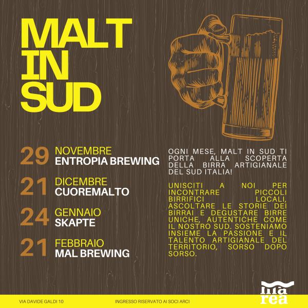 🍻 MALT IN SUD: un appuntamento mensile con la birra artigianale del Sud Italia! 🍻