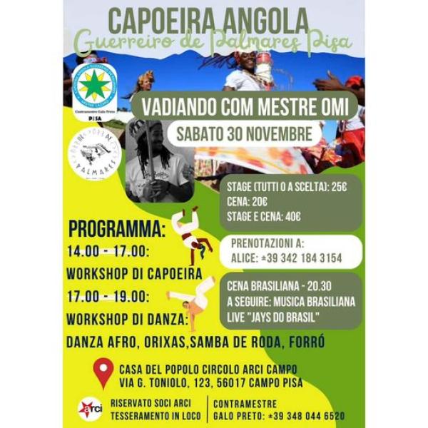 Um dia con mestre Omi - Workshop di capoeira e danza