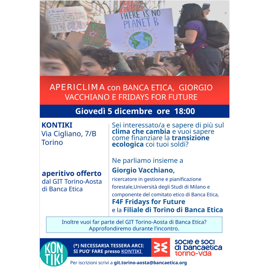 APERICLIMA CON BANCA ETICA, GIORGIO VACCHIANO E FRIDAYS FOR FUTURE