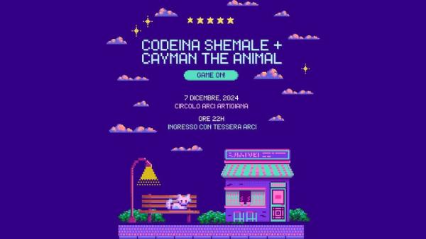 CODEINA SHEMALE + CAYMAN THE ANIMAL live all'Artigiana