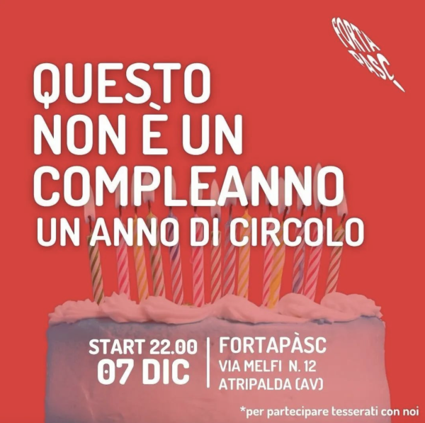 Questo non è un compleanno. Un anno di circolo.