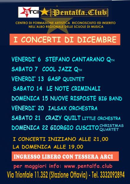 I CONCERTI DI DICEMBRE