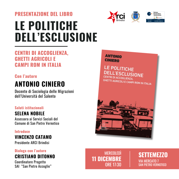 Presentazione del libro "Le politiche dell'esclusione" con l'autore Antonio Ciniero