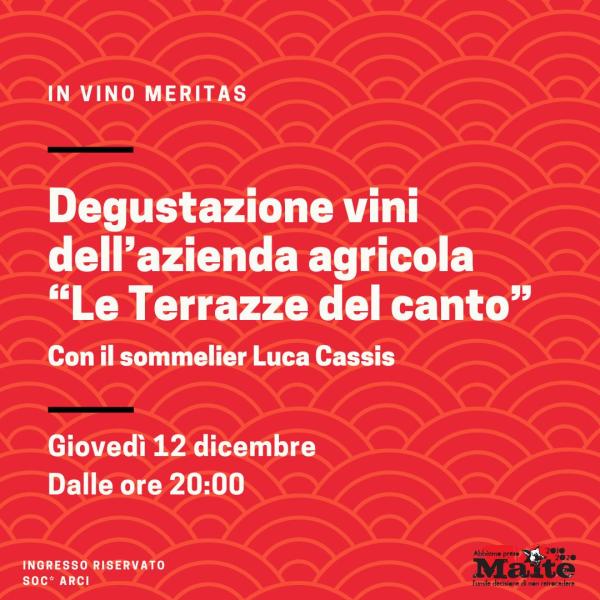 Degustazione guidata di una selezione di vini de Le Terrazze del Canto Agricoltura rigenerativa